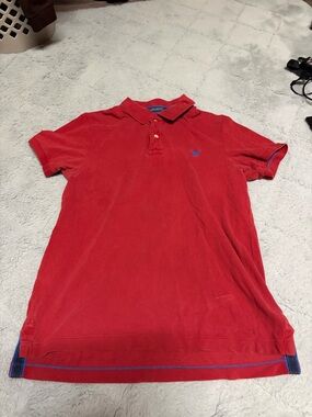 American Eagle Outfitters Red Polo with Contrast Trim